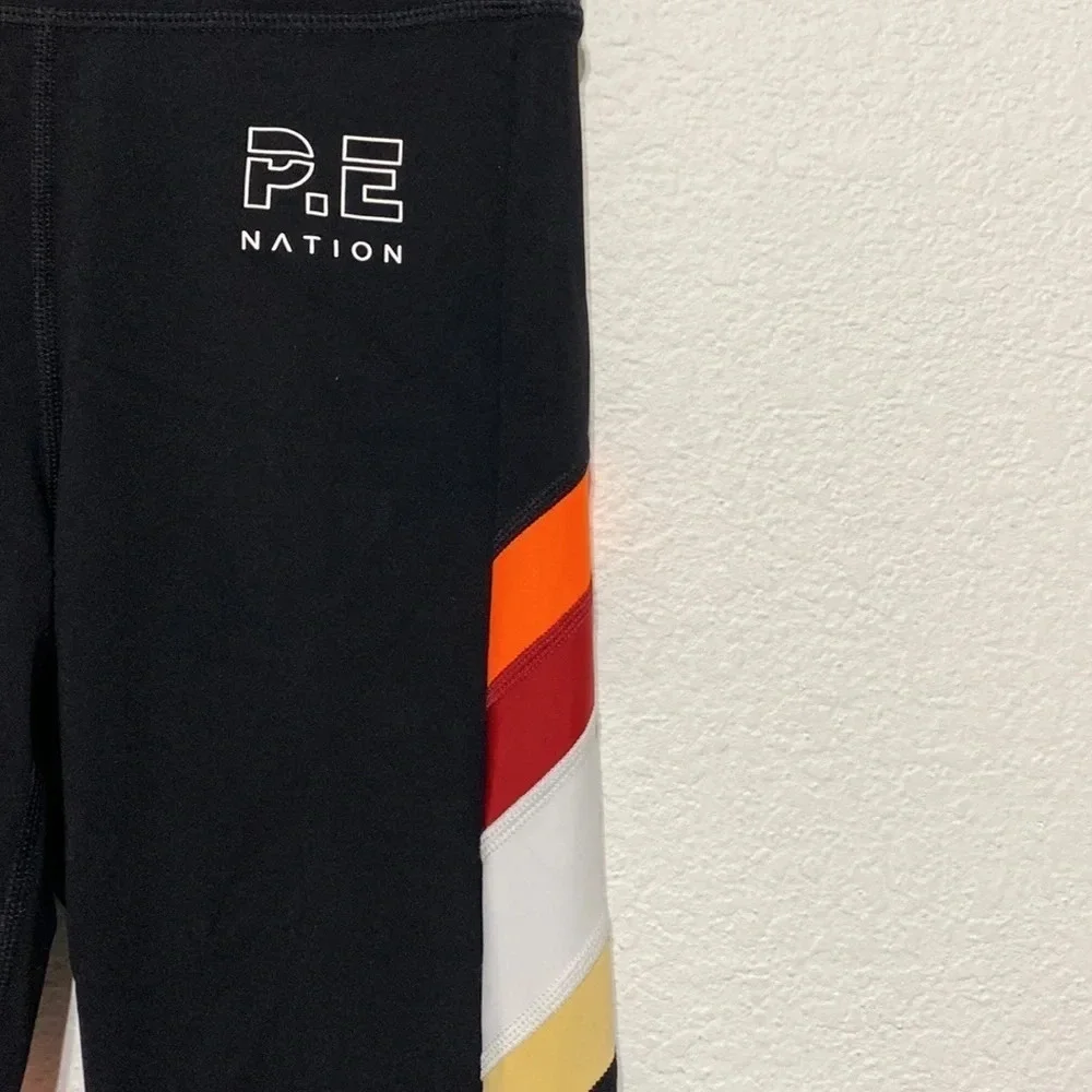 P.E. Nation NWT Black Striped Athletic Leggings Size XS